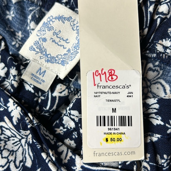 (NWT) Francesca’s Blue Rain Wide Leg Pants. Size Medium. - Picture 5 of 8